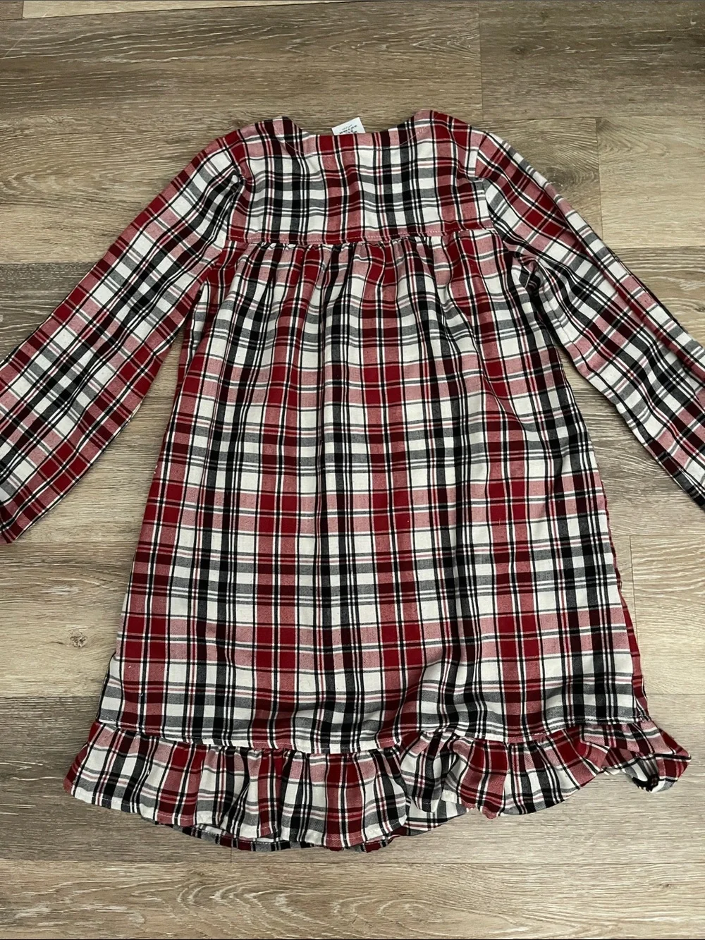 Disney Parks Disneyland World plaid holiday long sleeve nightgown pajamas 7/8